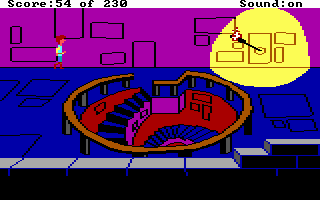 The Black Cauldron (DOS) screenshot: A staircase in the castle.