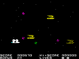 Blockade Runner (ZX Spectrum) screenshot: Alone against the fleet of alien ships