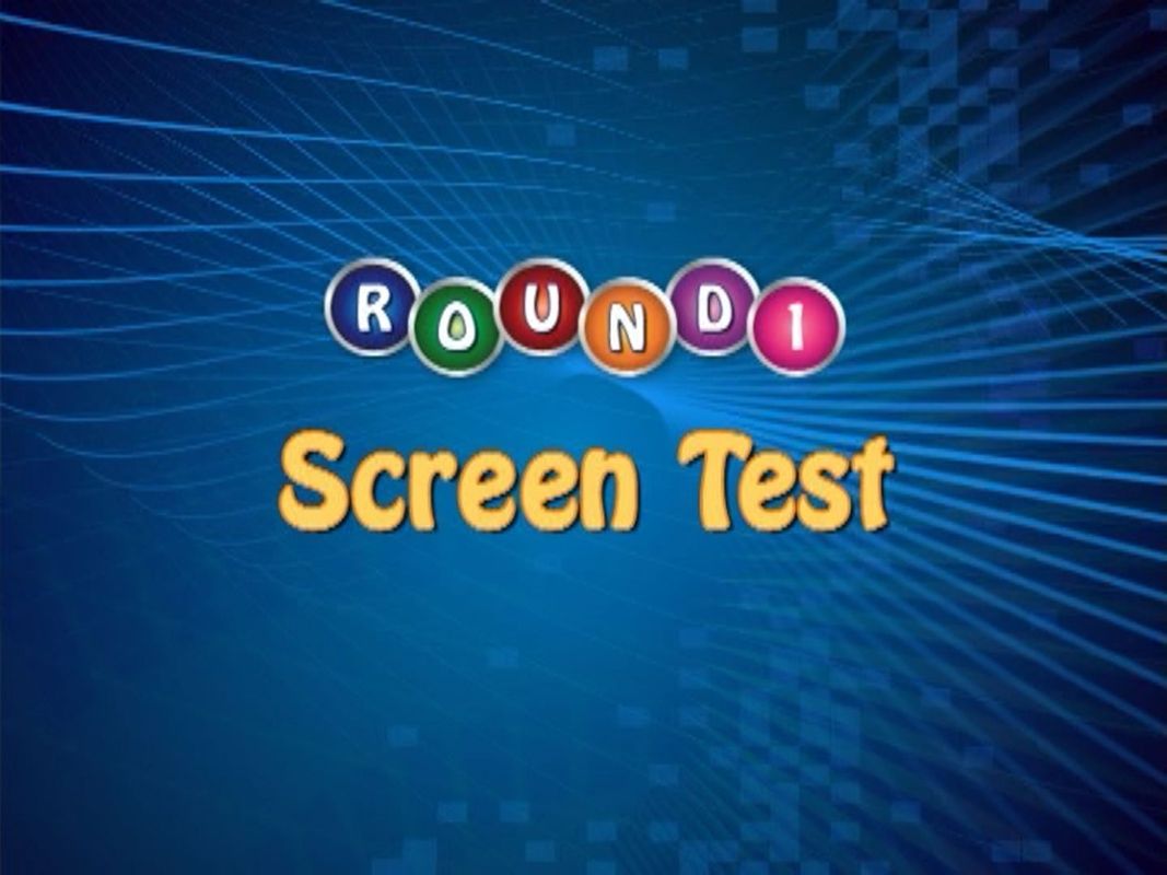 Telly Addicts (DVD Player) screenshot: The first round is the Screen Test round. All rounds get a title screen like this