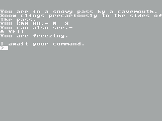 Blizzard Pass (Commodore 64) screenshot: A yeti is here