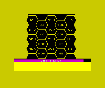 Blockbusters: Gold Run (ZX Spectrum) screenshot: Game start - I wonder what the STD question is?