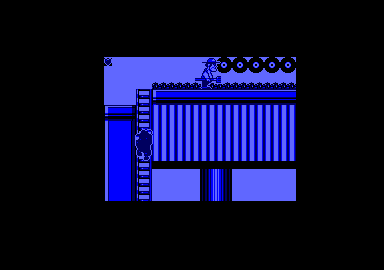 The Blues Brothers (Amstrad CPC) screenshot: Ladders are important to any platform game