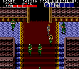 Bloody Wolf (TurboGrafx-16) screenshot: Escorting the president to safety