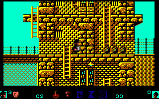 The Blues Brothers (Commodore 64) screenshot: The prison level