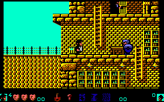 The Blues Brothers (Commodore 64) screenshot: Both in prison
