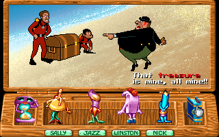 Around the World in 80 Days (DOS) screenshot: Hogsbreath wants the treasure!