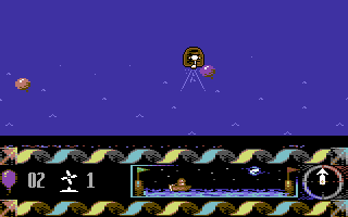 Bobix (Commodore 64) screenshot: Collect balloons for extra points