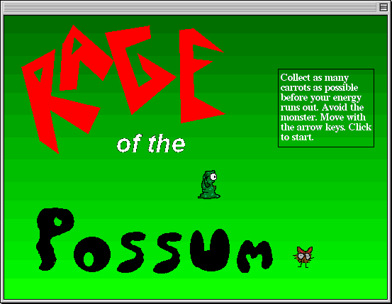 The Bogus Guru (Macintosh) screenshot: Rage of the Possum title screen.