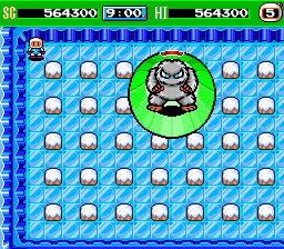 Bomberman '93 (TurboGrafx-16) screenshot: Say hello to Grumpus