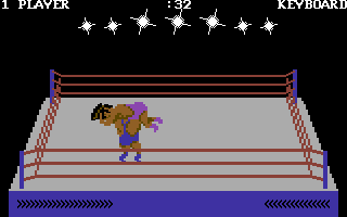 Bop'N Wrestle (Commodore 64) screenshot: Airplane spin