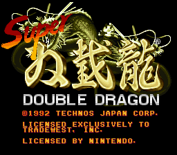 Super Double Dragon (SNES) screenshot: Title screen