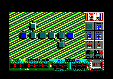 Booly (Amstrad CPC) screenshot: Level 2 - the squares with 3 next to them affect all those 3