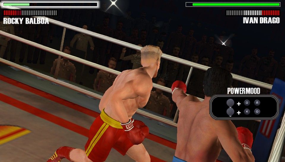 Rocky Balboa (PSP) screenshot: Time To Fight Back!! He Is Cut!!