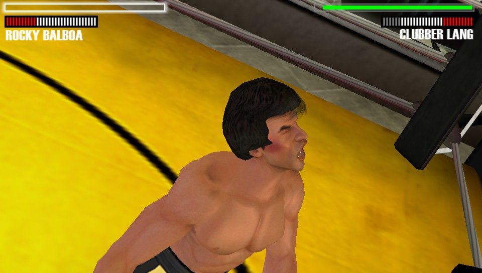 Rocky Balboa (PSP) screenshot: "And Balboa is going down!"
