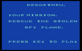 BreakThru (Commodore 64) screenshot: Title screen