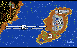 BreakThru (Commodore 64) screenshot: The mission map