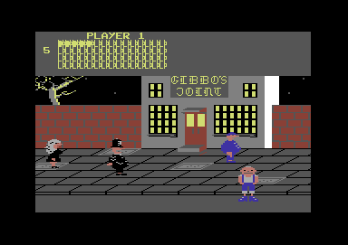 Bozo's Night Out (Commodore 64) screenshot: Taking the path to the right