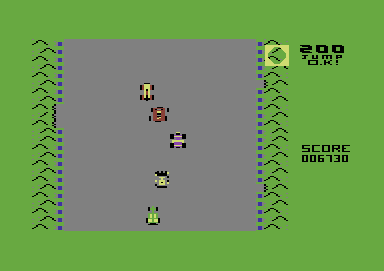 Bumping Buggies (Commodore 64) screenshot: It's summer time