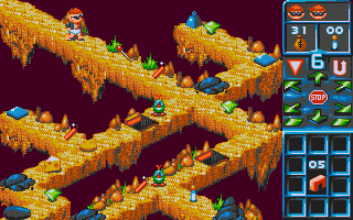 Brat (Amiga) screenshot: Toyworld, Level Four