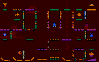 Bumpy's Arcade Fantasy (DOS) screenshot: Death and traps abound.