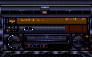 Burning Rubber (Amiga) screenshot: Sound Settings (AGA version)