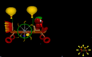 SpaceKids (DOS) screenshot: ... albeit as slave muscle moving Grunge's improbable airship.