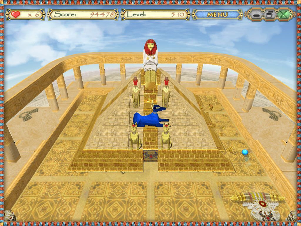 Egyptian Ball (Windows) screenshot: A pyramid of a pharaoh... perhaps your masters ancestor.