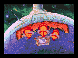 Space Ace (SEGA CD) screenshot: Robots come out of their holes