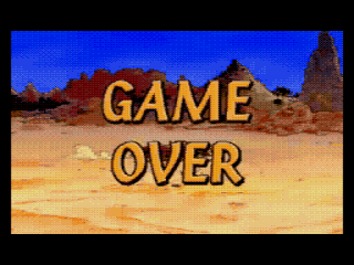 Cadillacs and Dinosaurs: The Second Cataclysm (SEGA CD) screenshot: I crashed too many times and the game is over.