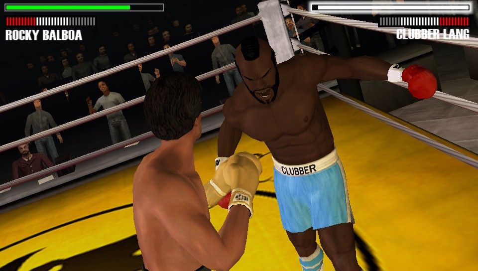 Rocky Balboa (PSP) screenshot: "C'mon Balboa!! Take This..."