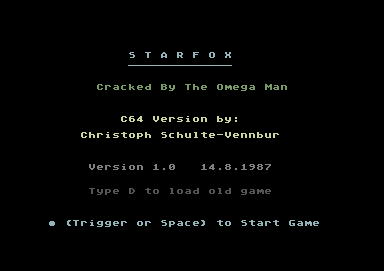 The Rubicon Alliance (Commodore 64) screenshot: Title screen (cracked version)