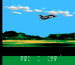 Stealth ATF (NES) screenshot: Now we'll fly over the forest.