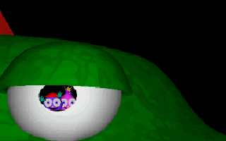 SpaceKids (DOS) screenshot: Cut-scene: here are our protagonists looking out their vessel's viewport.