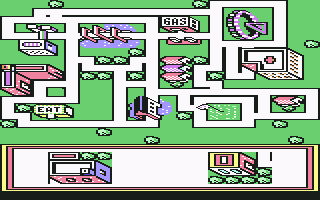 Stickybear: Town Builder (Commodore 64) screenshot: I have puts lots of things in my town.