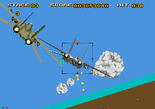 After Burner III (SEGA CD) screenshot: Try to outmaneuver the enemy plane.