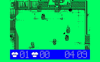 Street Cred Football (Amstrad CPC) screenshot: Attempted to score a goal, and missed