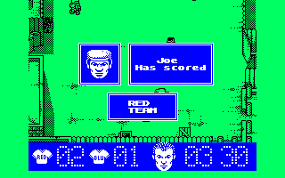 Street Cred Football (Amstrad CPC) screenshot: Red team scores a goal!