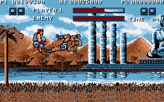 Street Fighter (Amiga) screenshot: Ryu vs Adon (Thailand)