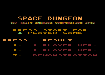 Space Dungeon (Atari 5200) screenshot: Title screen