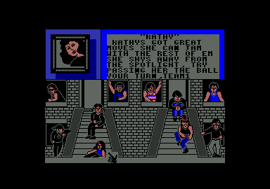 Street Sports Basketball (Amstrad CPC) screenshot: The girls can join in too