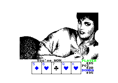 Strip Poker II Plus (Amstrad CPC) screenshot: Yay!