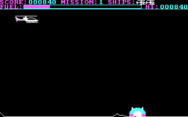 Striker (DOS) screenshot: The end mission base.