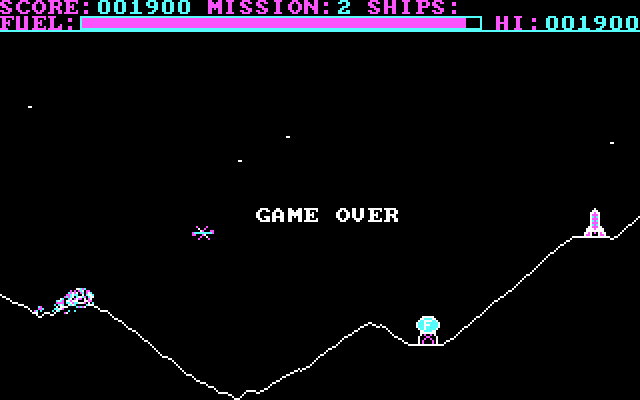 Striker (DOS) screenshot: Game Over