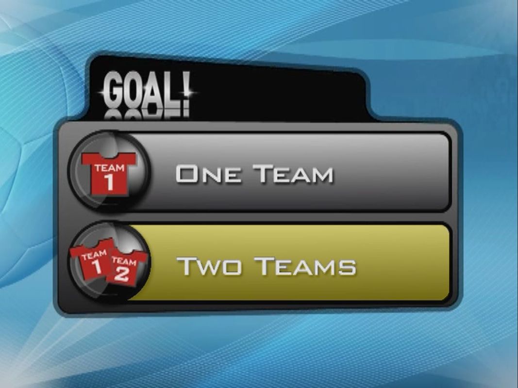 Terry Venables' GOAL! (DVD Player) screenshot: The first decision is whether to play a one or two player/team game