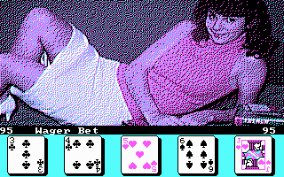 Strip Poker II (DOS) screenshot: Place your bet! (CGA)