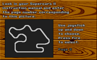 Super Cars II (Atari ST) screenshot: Copy protection.