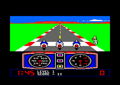 Super Cycle (Amstrad CPC) screenshot: On your mark, get set, GO!
