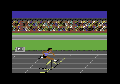 HesGames (Commodore 64) screenshot: Hitting a hurdle