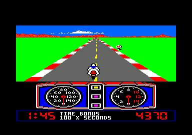 Super Cycle (Amstrad CPC) screenshot: I won!
