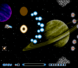 Super R-Type (SNES) screenshot: Your shot is more powerful when charging it.